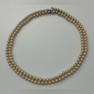 Double Strand Faux Pearl Necklace